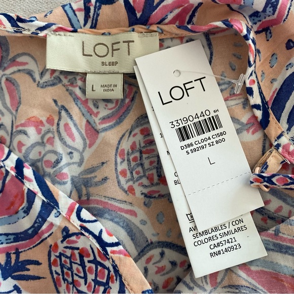 NWT Loft sleep pj’s tropical pineapple watermelon print. SZ L. NWT - Picture 7 of 12